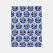 Kawaii Blueberry Fleece Blanket (Voorkant)