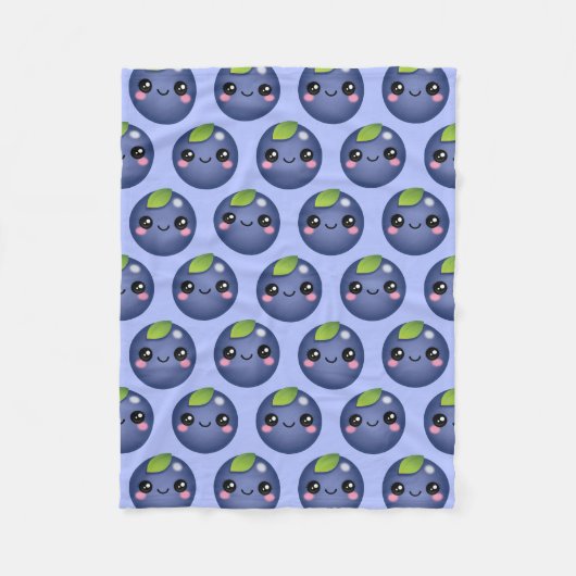 Kawaii Blueberry Fleece Blanket Deken (Voorkant)