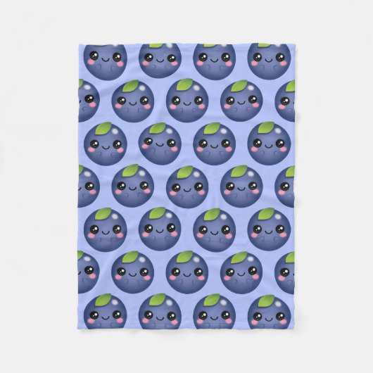 Kawaii Blueberry Fleece Deken (Voorkant)