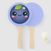 Kawaii Blueberry Hand Fan Handwaaier (Voorkant en achterkant)