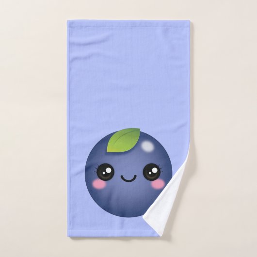 Kawaii Blueberry Hand Towel Handdoek (Handdoek)
