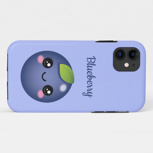 Kawaii Blueberry Hoesje-Mate iPhone Case (Achterkant (horizontaal))