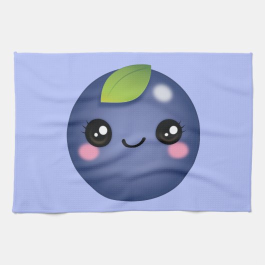 Kawaii Blueberry Kitchen Towel Theedoek (Horizontaal)