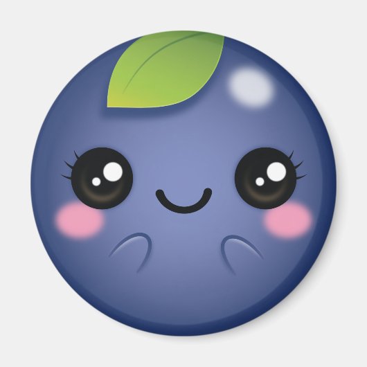 Kawaii Blueberry Magneet (Voorkant)