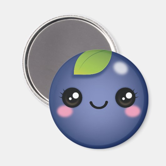 Kawaii Blueberry Magnet (Voorkant / Achterkant)