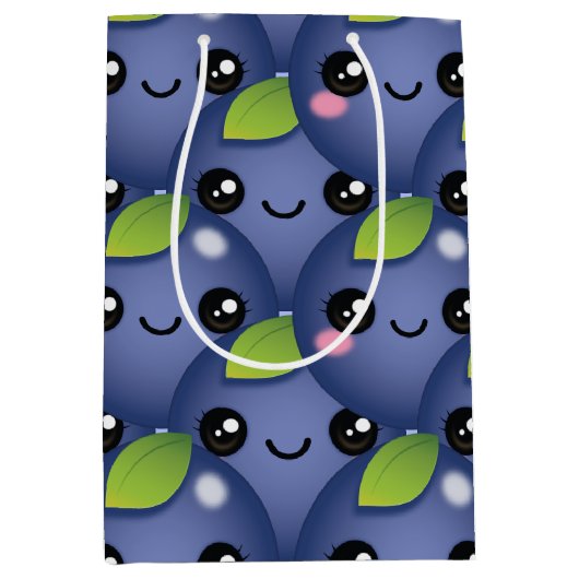 Kawaii Blueberry Medium Gift Bag Cadeauzakje (Voorkant)