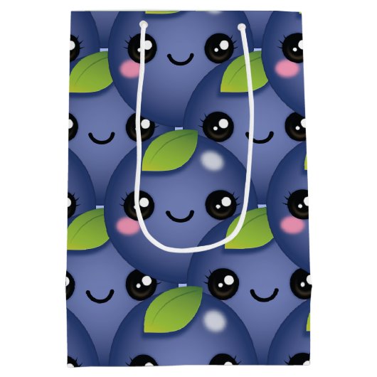 Kawaii Blueberry Medium Gift Bag Cadeauzakje (Achterkant)