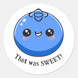 Kawaii Blueberry Motivating Customizable Ronde Sticker