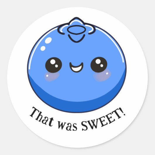 Kawaii Blueberry Motivating Customizable Ronde Sticker (Voorkant)