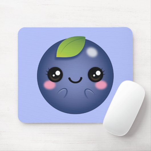 Kawaii Blueberry Muismat (Met muis)