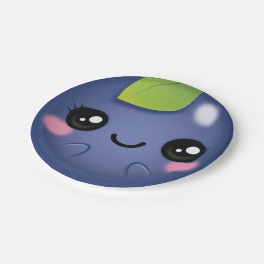Kawaii Blueberry Papieren Bordje (Gekanteld)