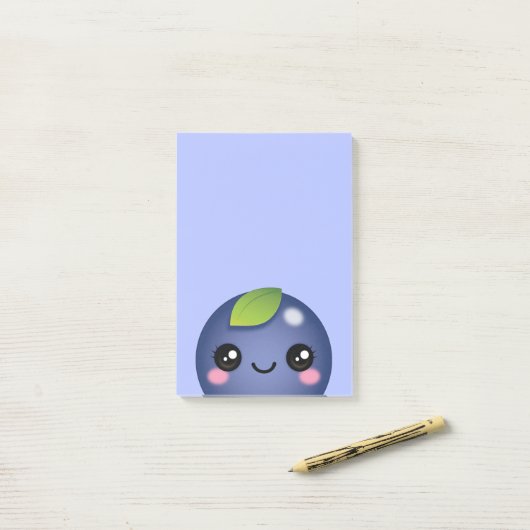 Kawaii Blueberry Post-it Notes (Op bureau)