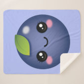 Kawaii Blueberry Sherpa Blanket Sherpa Deken (Voorkant (horizontaal))