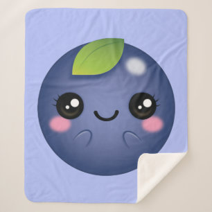 Kawaii Blueberry Sherpa Deken