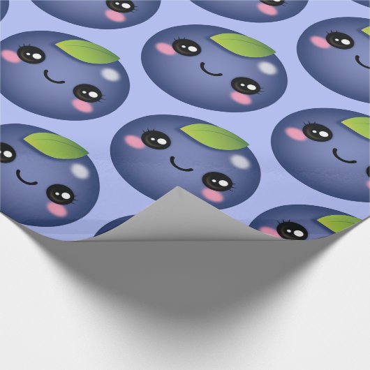 Kawaii Blueberry Wrapping Paper Cadeaupapier (Hoek)