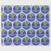 Kawaii Blueberry Wrapping Paper Cadeaupapier (Vlak)