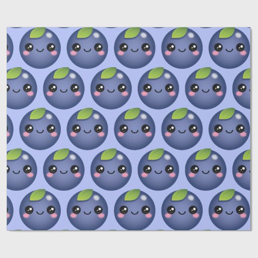 Kawaii Blueberry Wrapping Paper Cadeaupapier (Vlak)