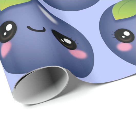 Kawaii Blueberry Wrapping Paper Cadeaupapier (Rol Hoek)