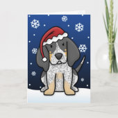 Kawaii Bluetick Coonhound Christmas Kaart (Voorkant)