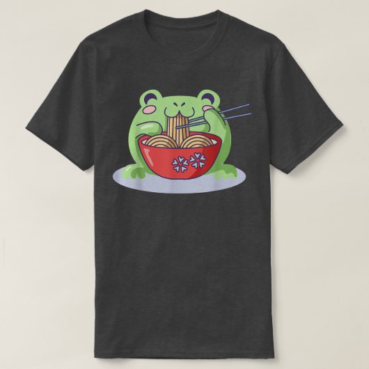 Kawaii Blushing Frog Ramen Bowl Foodie Japans Cu T-shirt (Design voorkant)