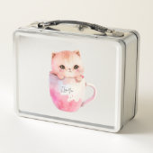 Kawaii Blushing Pink Chibi Cat (Achterkant)