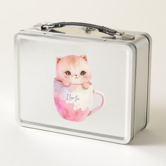 Kawaii Blushing Pink Chibi Cat (Achterkant)