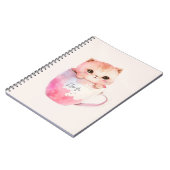 Kawaii Blushing Pink Chibi Cat Notitieboek (Linkerzijde)