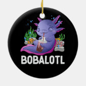 Kawaii Boba Axolotl Bobalotl Bubble Tea Japans G Keramisch Ornament (Achterkant)