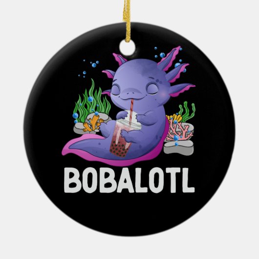 Kawaii Boba Axolotl Bobalotl Bubble Tea Japans G Keramisch Ornament (Achterkant)