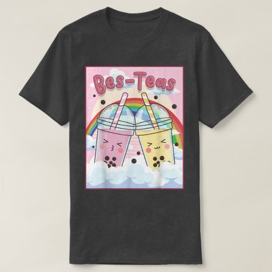 Kawaii Boba Bubble Milk Tea Bes Theas T-shirt (Design voorkant)