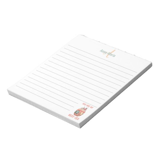 Kawaii boba bubble thee gepersonaliseerde best-tea notitieblok (Linkerzijde)