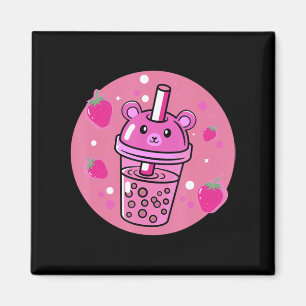 Kawaii Boba Cup Strawberry Anime Bubble Tea Cute Magneet