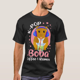 Kawaii Boba En KPop Meisjes Koffie Ramen K-Pop T-shirt