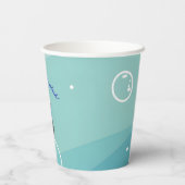 Kawaii Boba haai onder het Zeeen Baby shower Papieren Bekers (Achterkant)