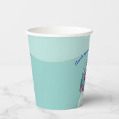 Kawaii Boba haai onder het Zeeen Baby shower Papieren Bekers (Voorkant)