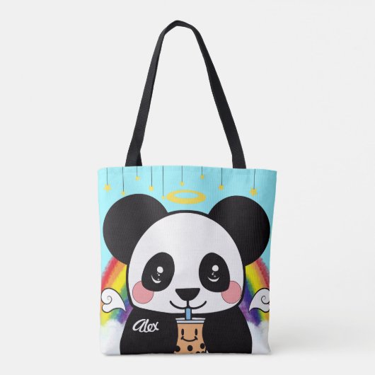 Kawaii Boba Panda Beer Canvas tas (Achterkant)
