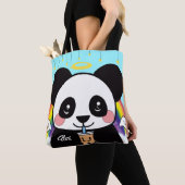 Kawaii Boba Panda Beer Canvas tas (Dichtbij)