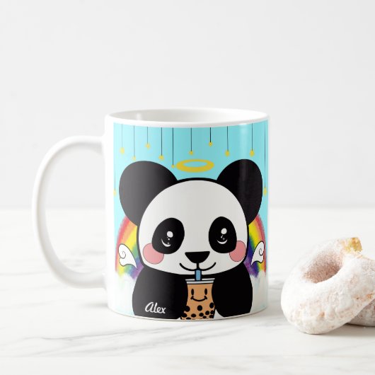 Kawaii Boba Panda Beer Coffee Mok (Met donut)