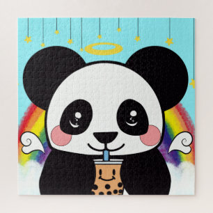 Kawaii Boba Panda Beer Jigzaag Puzzle Legpuzzel