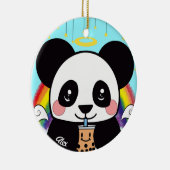 Kawaii Boba Panda Beer keramisch sierlijk Keramisch Ornament (Rechts)