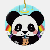 Kawaii Boba Panda Beer keramisch sierlijk Keramisch Ornament (Voorkant)