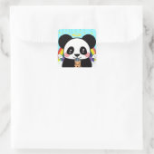 Kawaii Boba Panda Beer Square Sticker (Tas)