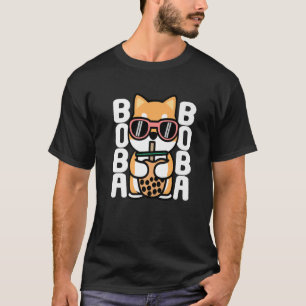 Kawaii Boba Shiba Inu Sunglazen Dog Bubble Tea Dr. T-shirt