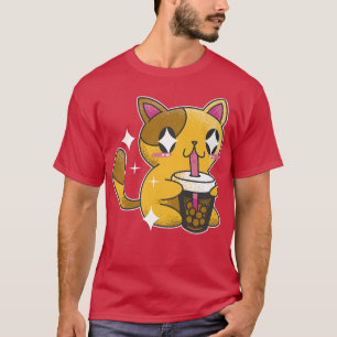 Kawaii Boba Tea Cat Japan Sweet T-shirt