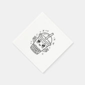 Kawaii boba-theekleurplaat servet (Hoek)