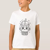 Kawaii boba-theekleurplaat t-shirt (Voorkant)