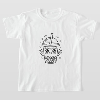 Kawaii boba-theekleurplaat t-shirt