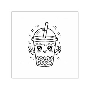 Kawaii boba-theekleurplaat  zelfinktende stempel