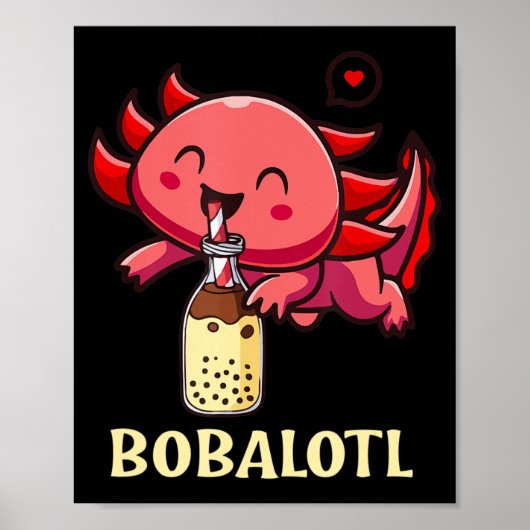 Kawaii Bobalotl Axolotl Boba Tea belle Milk Anime Poster (Voorkant)