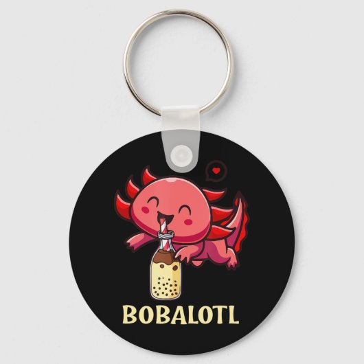 Kawaii Bobalotl Axolotl Boba Tea belle Milk Anime Sleutelhanger (Voorkant)